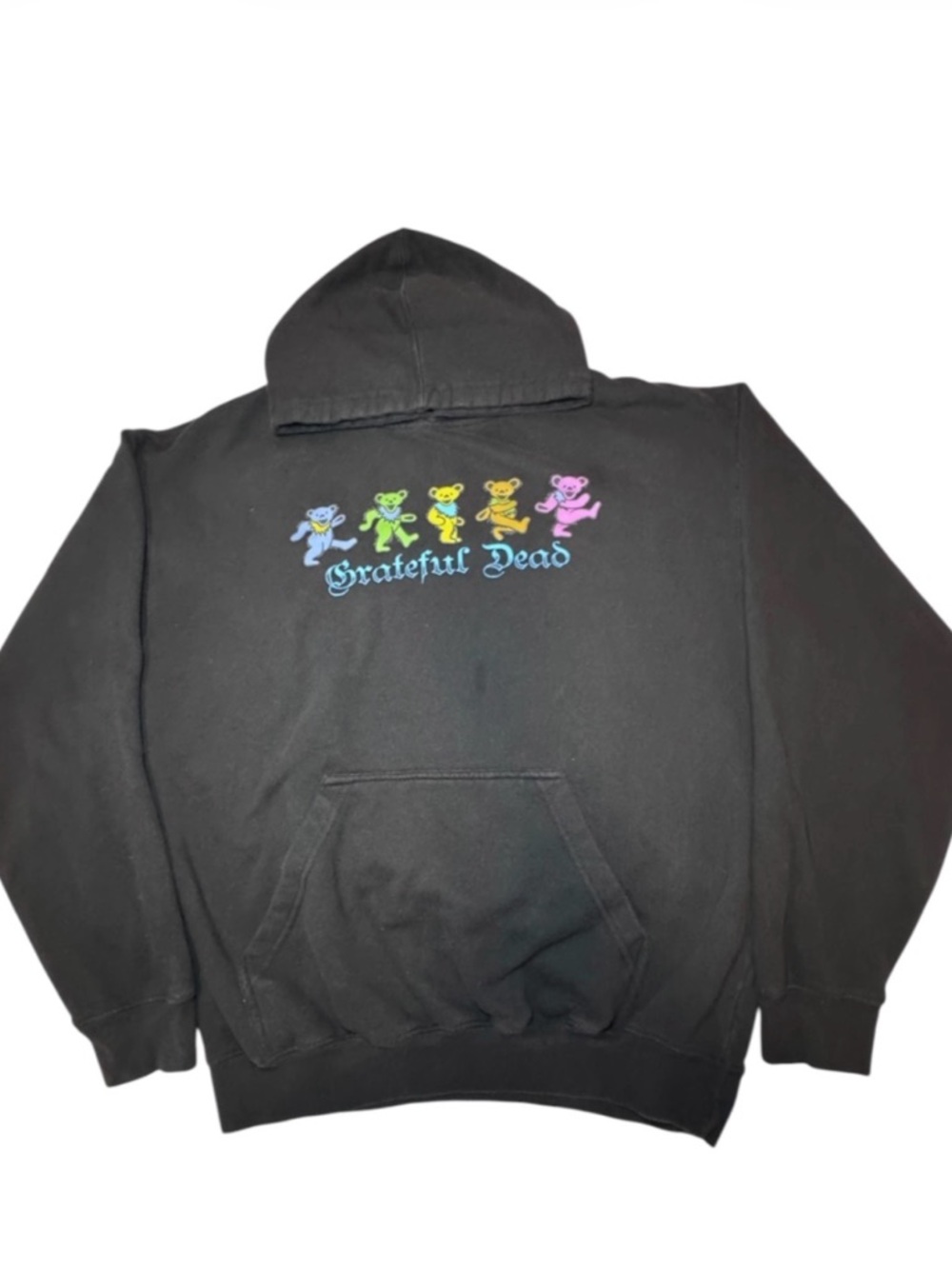 Grateful Dead Black Hoodie with Rainbow Dancing Bears